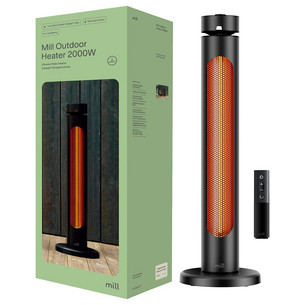 Mill Outdoor heater, 2000 Вт, черный - Инфракрасный обогреватель для террасы
