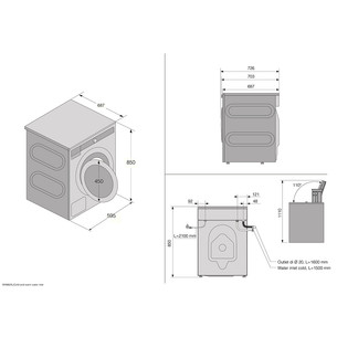 Asko Steel Seal, 11 kg, dziļums 68.7 cm, 1400 apgr/min. - Veļas mazgājamā mašīna ar priekšējo ielādi