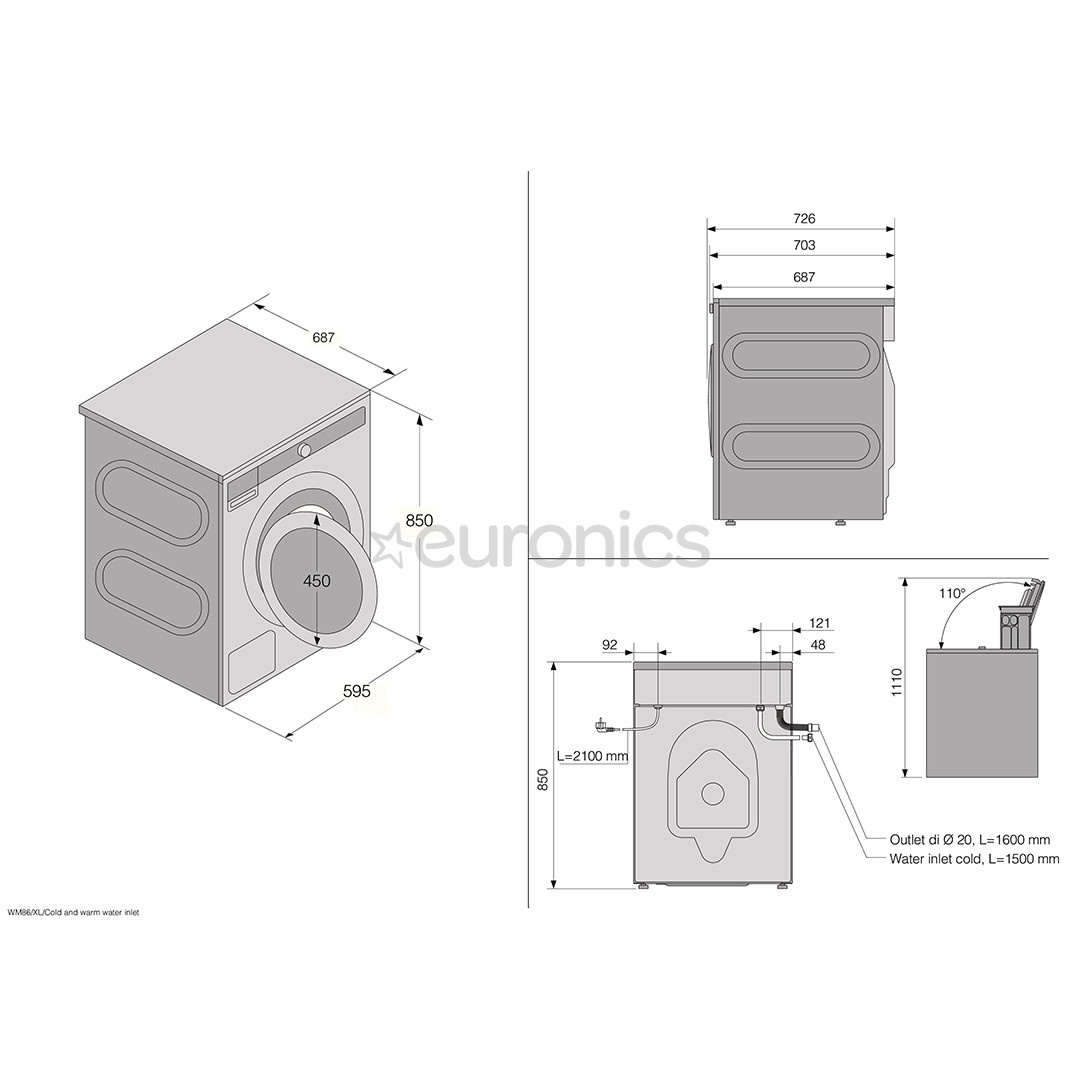 Asko Steel Seal, 11 kg, dziļums 68.7 cm, 1400 apgr/min. - Veļas mazgājamā mašīna ar priekšējo ielādi