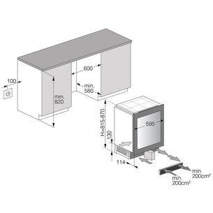 Asko Elements Series 8, 44 бутылки, высота 82 см, черный - Интегрируемый винный шкаф