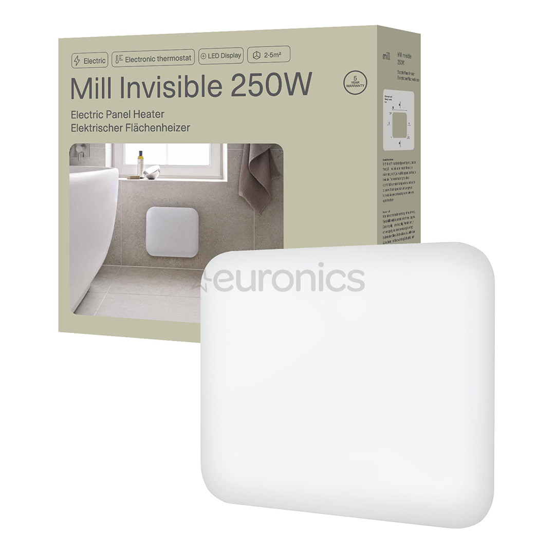 Mill Invisible, 250 W, balta - Elektriskais sildītājs
