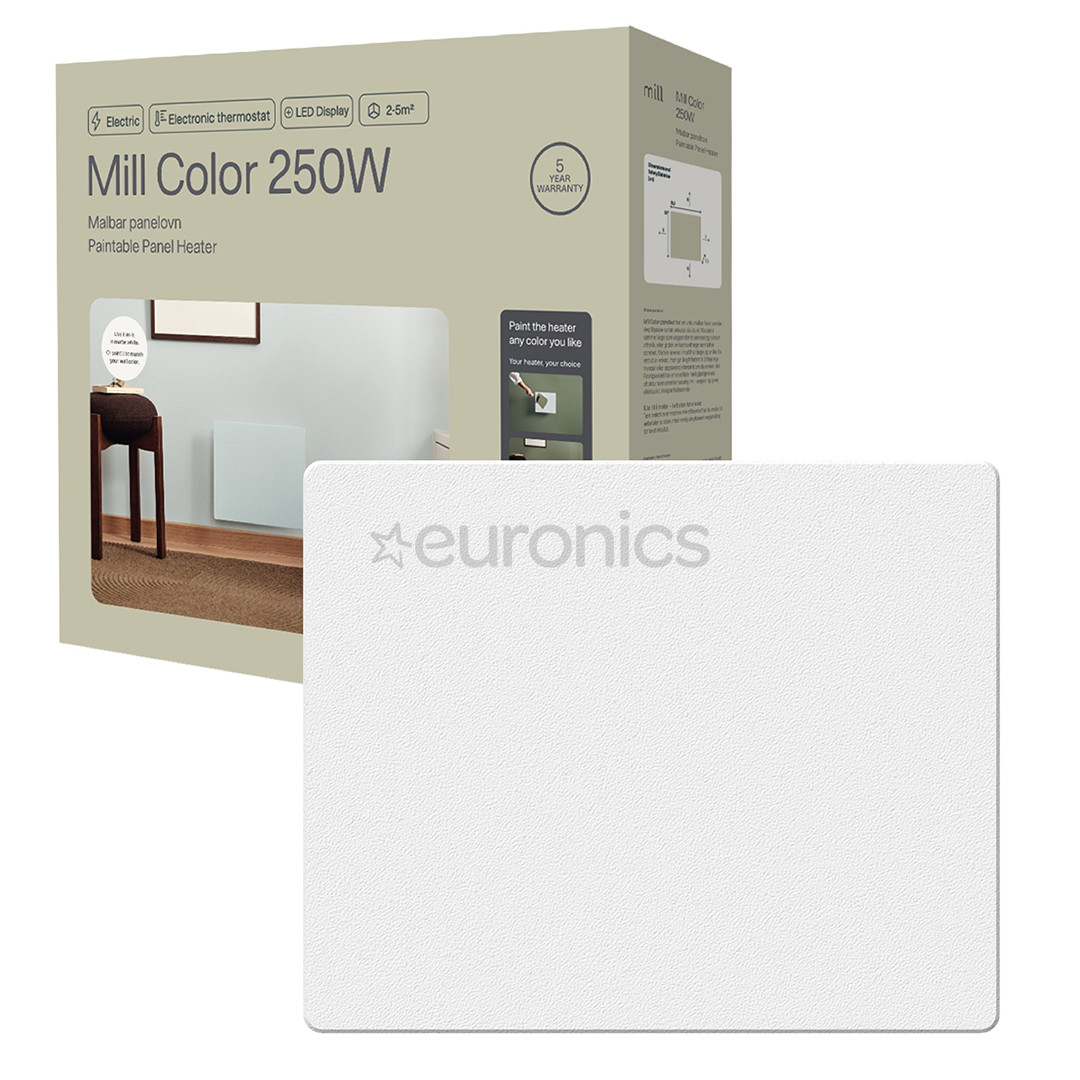 Mill Color, 250 W, white - Paintable panel heater