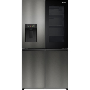 Hisense Hi7, NoFrost, 615 L, augstums 179 cm, tumša nerūsējošā tērauda - SBS Ledusskapis