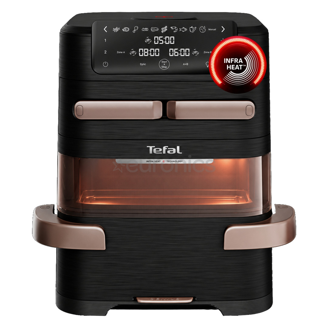 Tefal Ever Fry Trio, 2850 W, 12 L, melna/vara - Karstā gaisa friteris