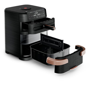 Tefal Ever Fry Trio, 2850 W, 12 L, melna/vara - Karstā gaisa friteris