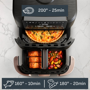 Tefal Ever Fry Trio, 2850 W, 12 L, melna/vara - Karstā gaisa friteris