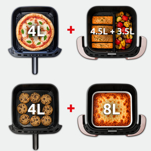 Tefal Ever Fry Trio, 2850 W, 12 L, melna/vara - Karstā gaisa friteris