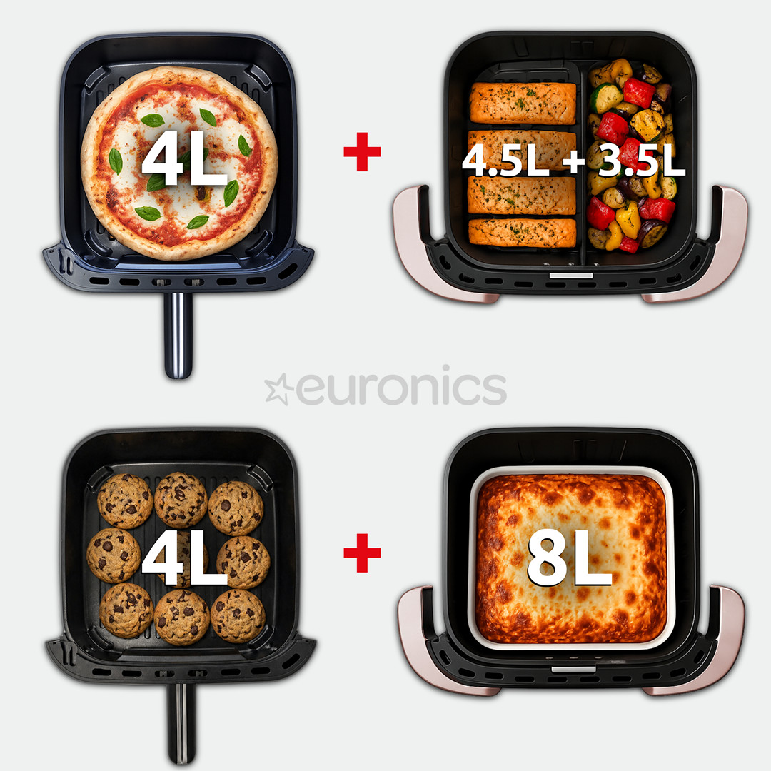 Tefal Ever Fry Trio, 2850 W, 12 L, melna/vara - Karstā gaisa friteris