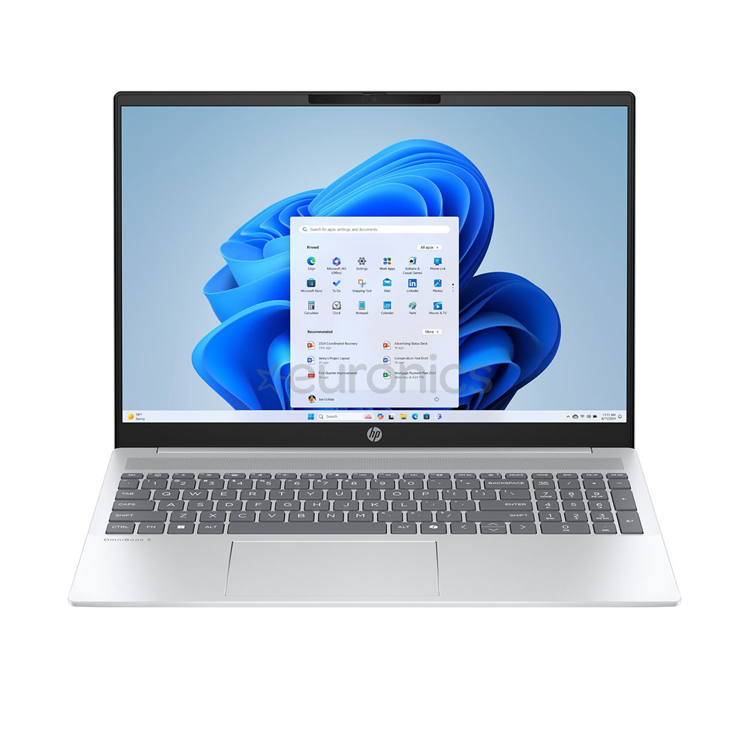 HP OmniBook 5, 16'', WUXGA, OLED, Ultra 5, 16 GB, 512 GB, ENG, sudraba - Portatīvais dators