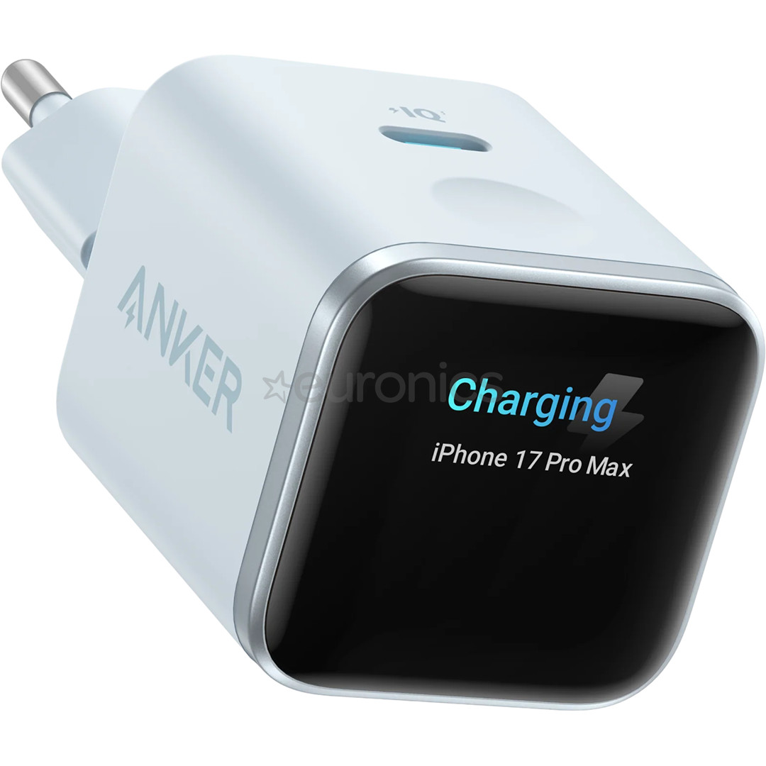 Anker Nano Smart Display Charger, 45W, misty blue - Charger