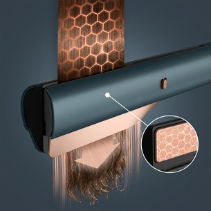 Rowenta Air KeraStraight, 3-in-1, zila/vara - Matu taisnotājs