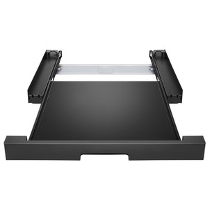 LG, black - Stacking kit with slide-out shelf