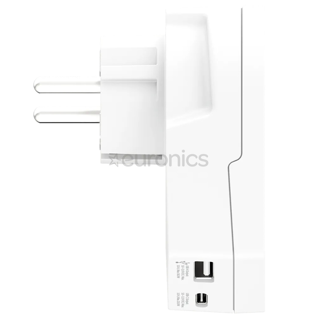 Skross World to Europe, USB-A, USB-C, balta - Ceļojuma adapteris