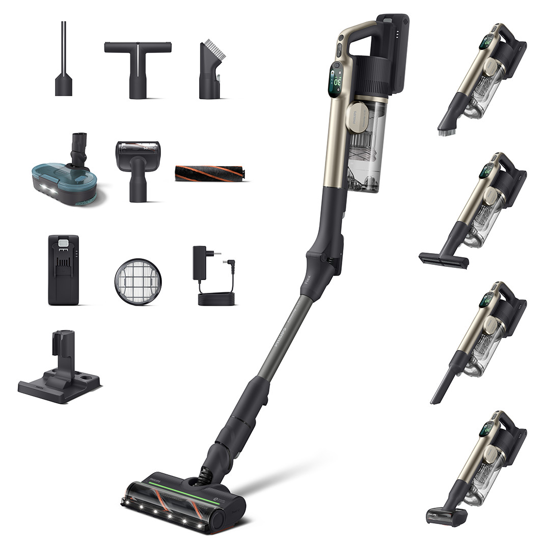 Philips PowerUp IQ 80 Aqua+ Complete, beige - Cordless vacuum cleaner