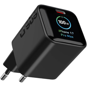 SBS Wall Charger, USB-C, Touch Display, 100 Вт, черный - Зарядное устройство TETRGANTFT1C100
