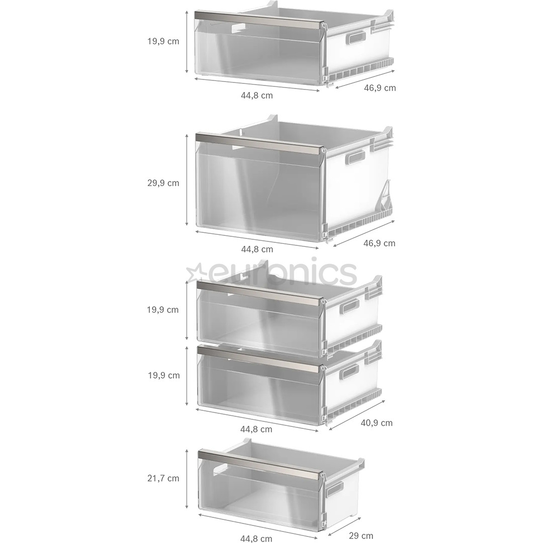Bosch Series 6, NoFrost, 334 L, height 187 cm, grey - Freezer