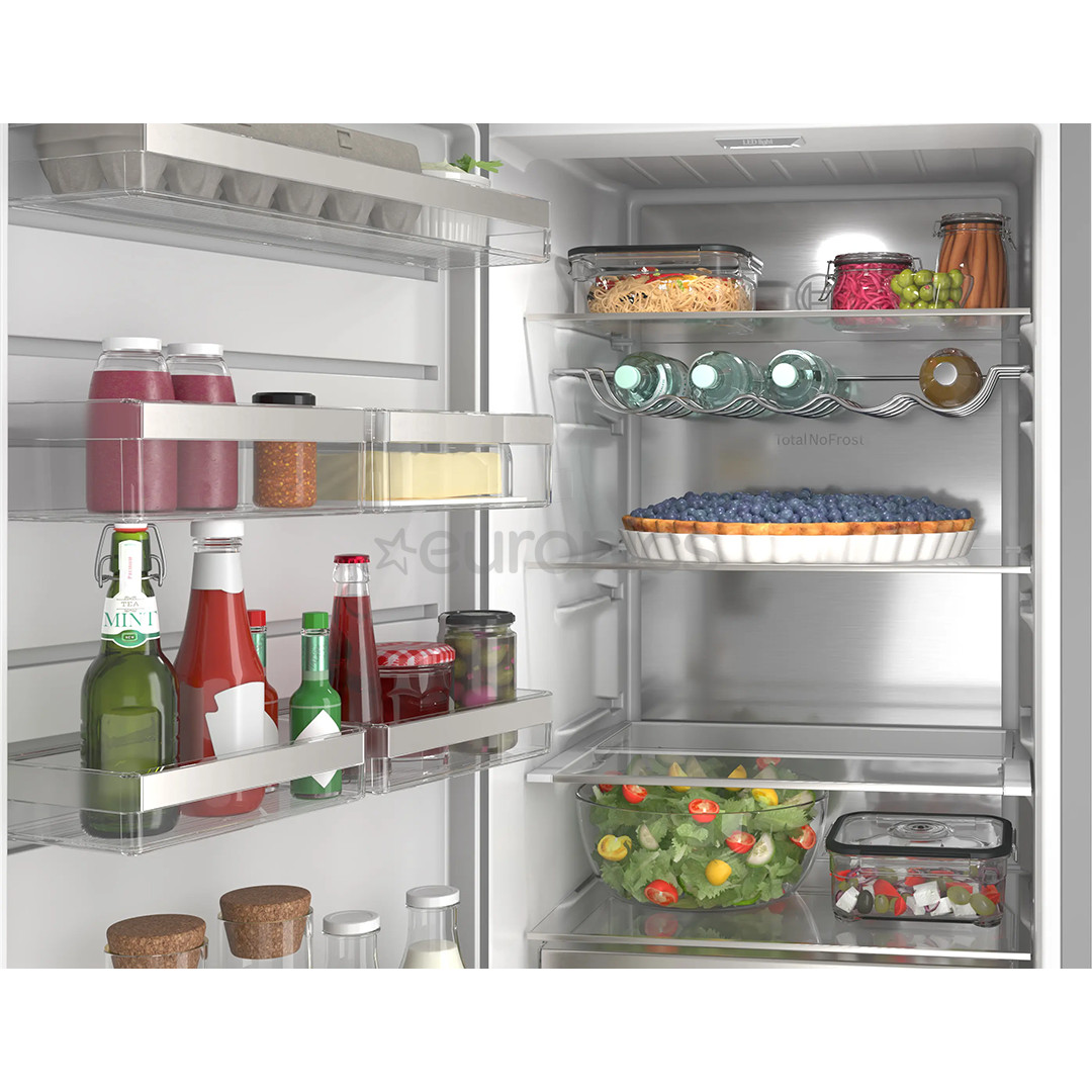 Bosch Series 6, Total No Frost, 402 L, height 187 cm, grey - Cooler