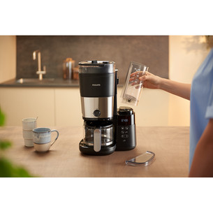 Philips All-in-1 Brew, built-in grinder, 1,25 L, black - Filter coffee machine