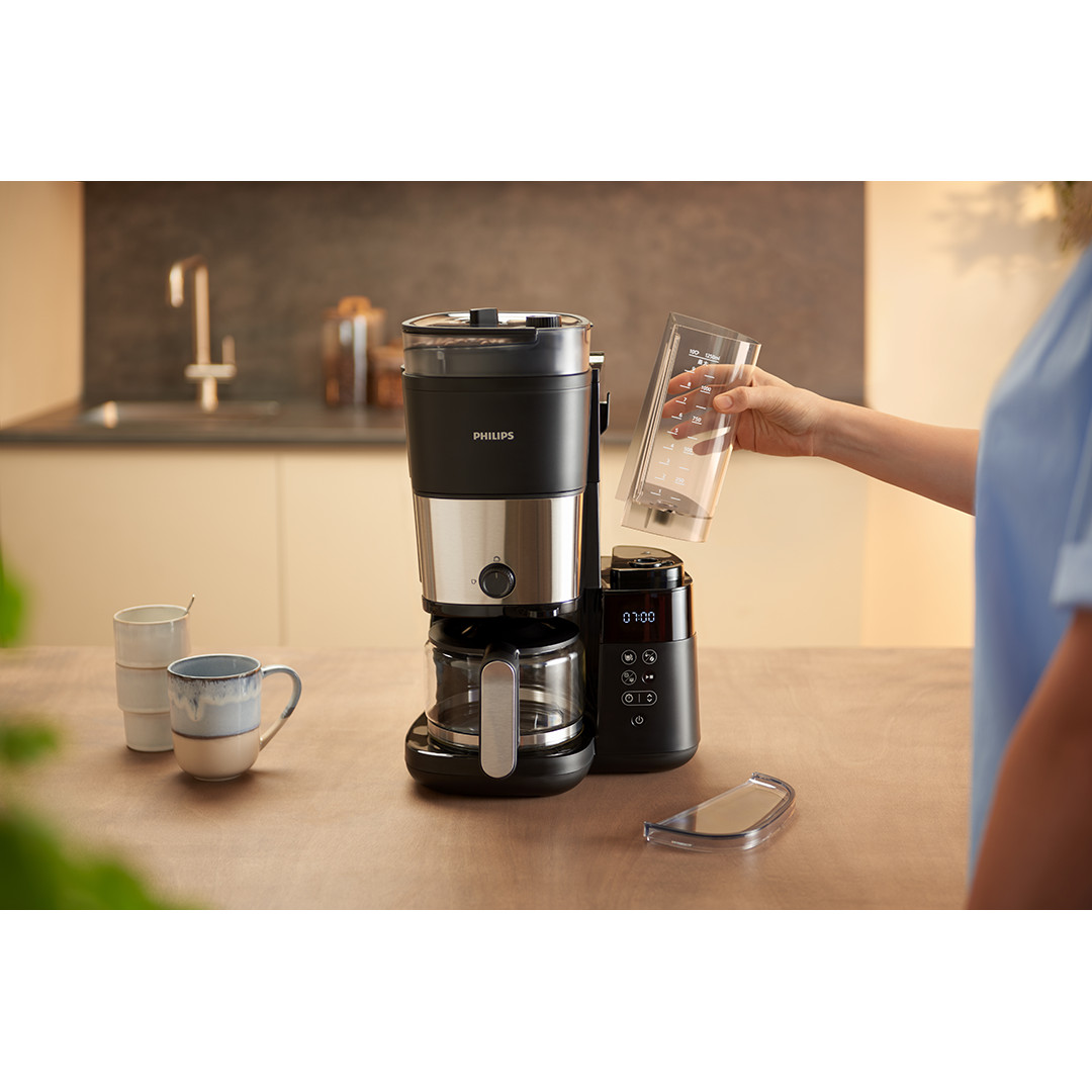Philips All-in-1 Brew, built-in grinder, 1,25 L, black - Filter coffee machine