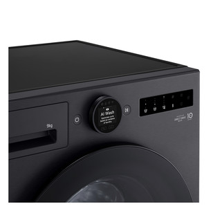 LG, 9 кг, глубина 47,5 см, 1200 об/мин, черный - Стиральная машина с передней загрузкой