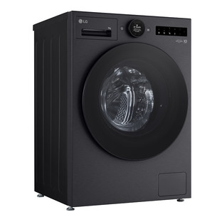 LG, 9 кг, глубина 47,5 см, 1200 об/мин, черный - Стиральная машина с передней загрузкой
