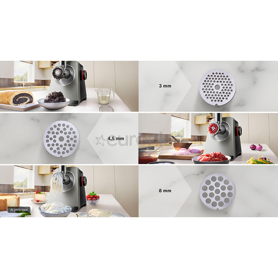 Bosch MultiPower, Series 8, melna/nerūsējošā tērauda - Gaļas maļamā mašīna