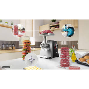 Bosch MultiPower, Series 8, melna/nerūsējošā tērauda - Gaļas maļamā mašīna