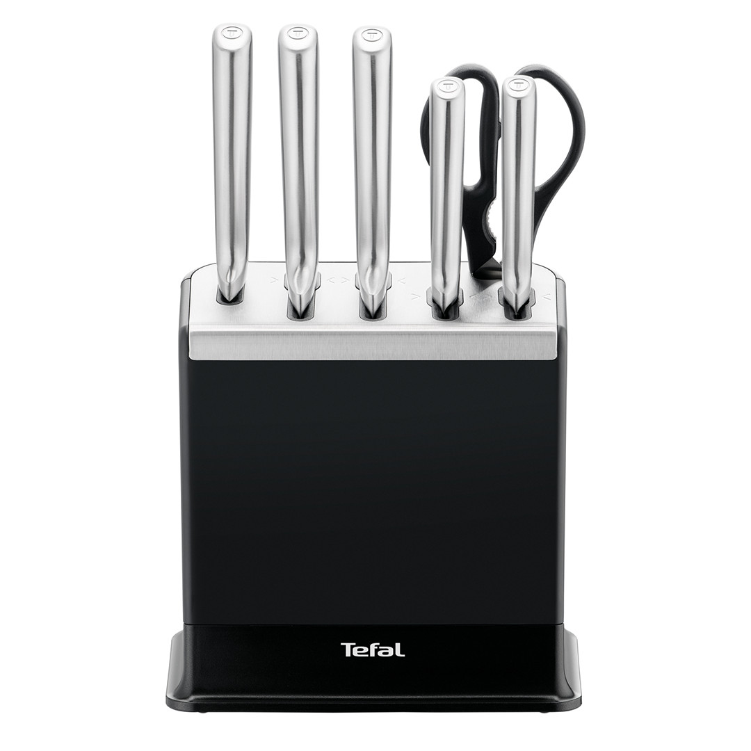 Tefal EverSharp, 6 piederumi, nerūsējošā tērauda - Nažu komplekts ar statīvu