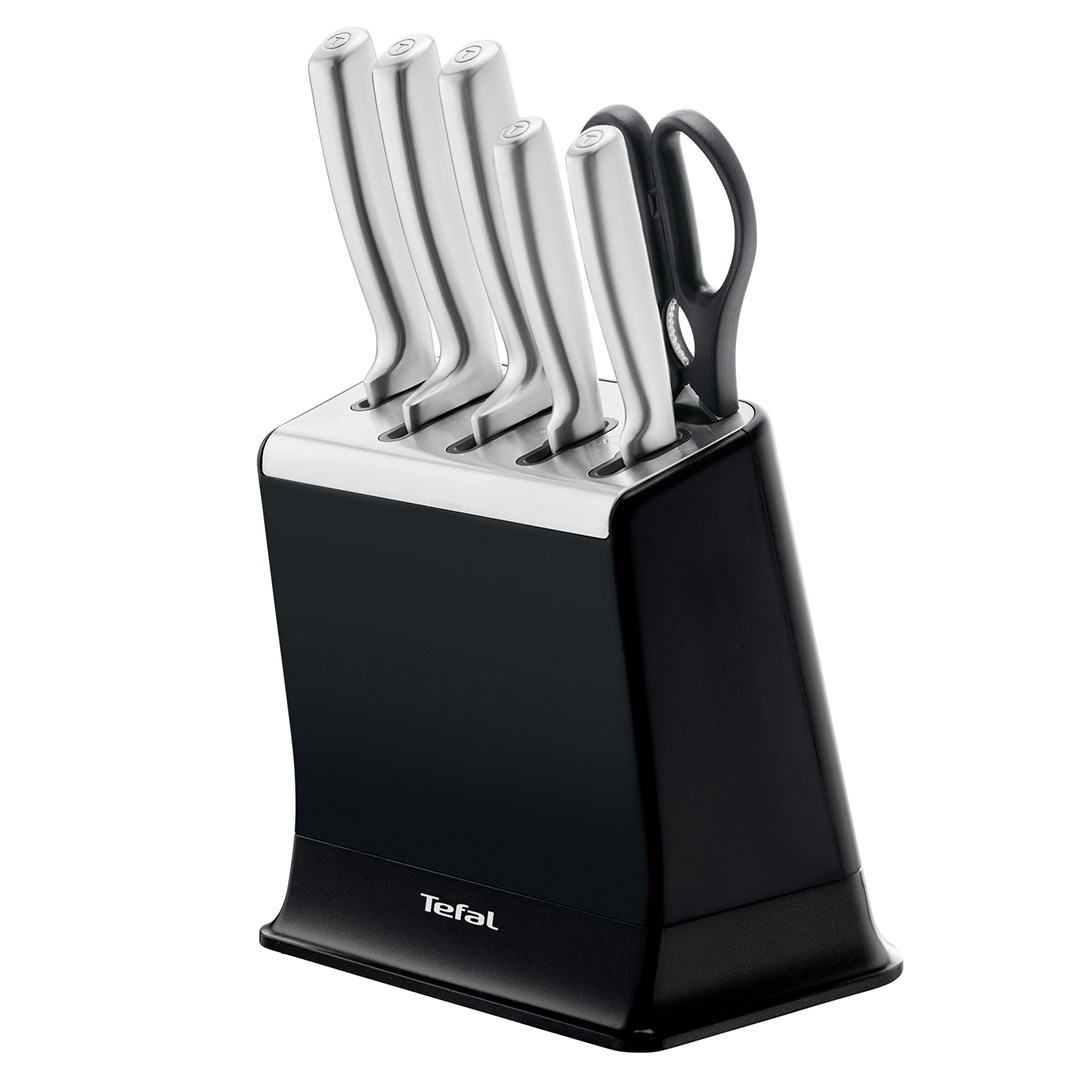 Tefal EverSharp, 6 piederumi, nerūsējošā tērauda - Nažu komplekts ar statīvu