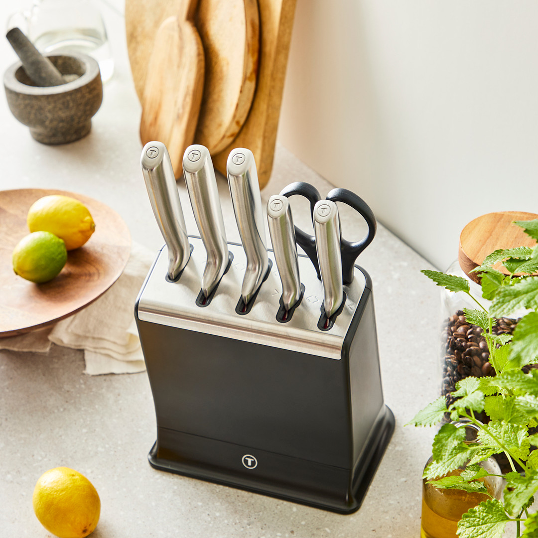 Tefal EverSharp, 6 piederumi, nerūsējošā tērauda - Nažu komplekts ar statīvu