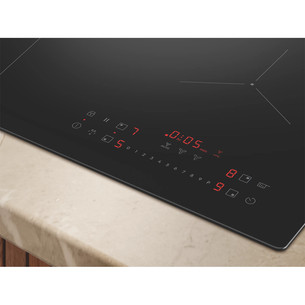 Electrolux 600 XT Bridge, platums 60 cm, melna - Iebūvējama indukcijas plīts virsma ar tvaika nosūcēju