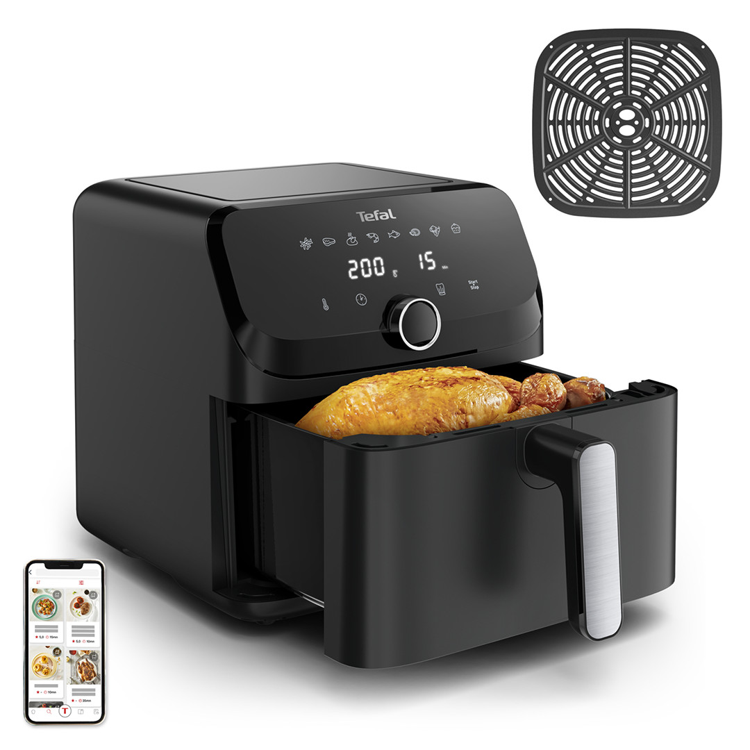 Tefal Easy Fry Mega, 7.5 L, 2020 W, melna - Karstā gaisa friteris