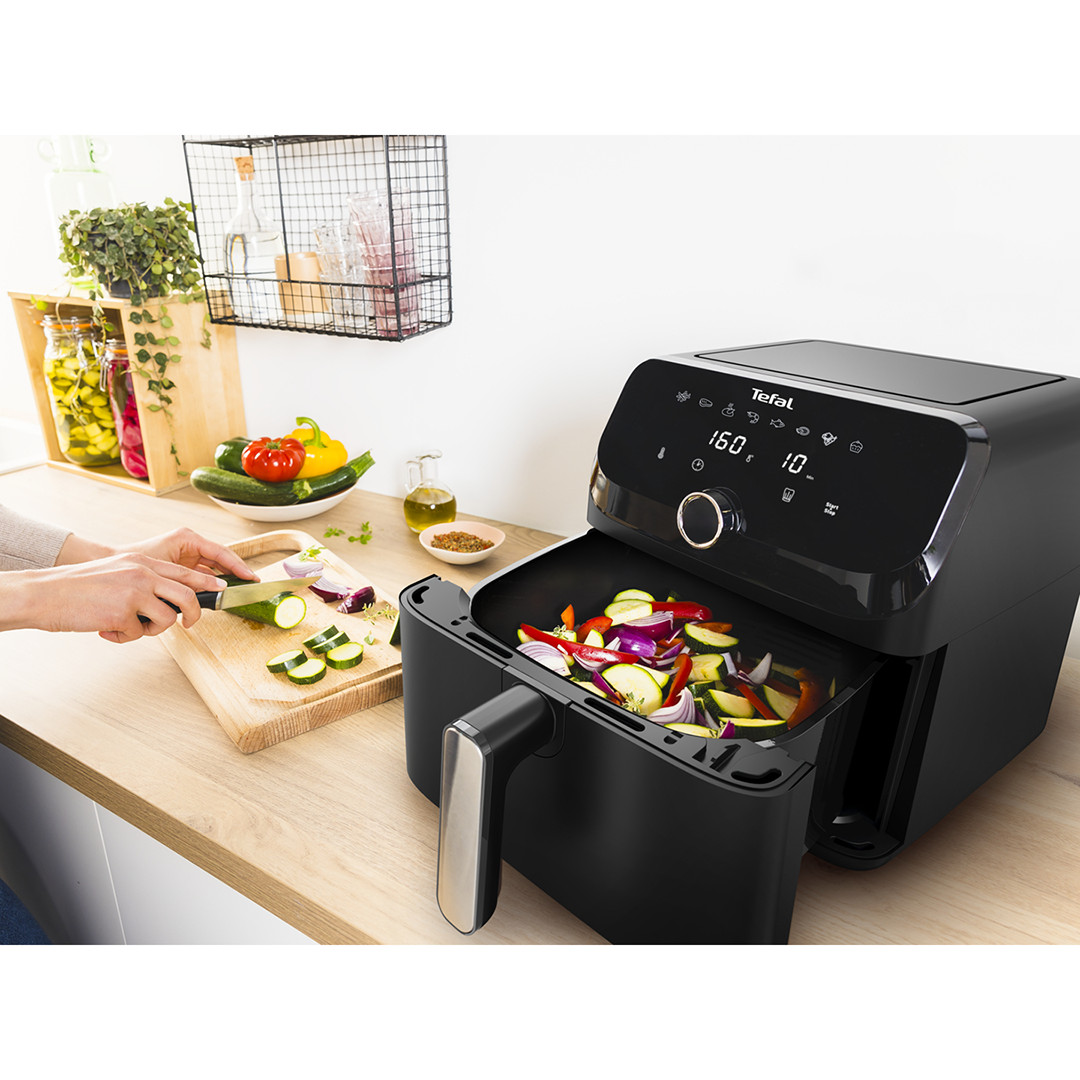 Tefal Easy Fry Mega, 7.5 L, 2020 W, melna - Karstā gaisa friteris