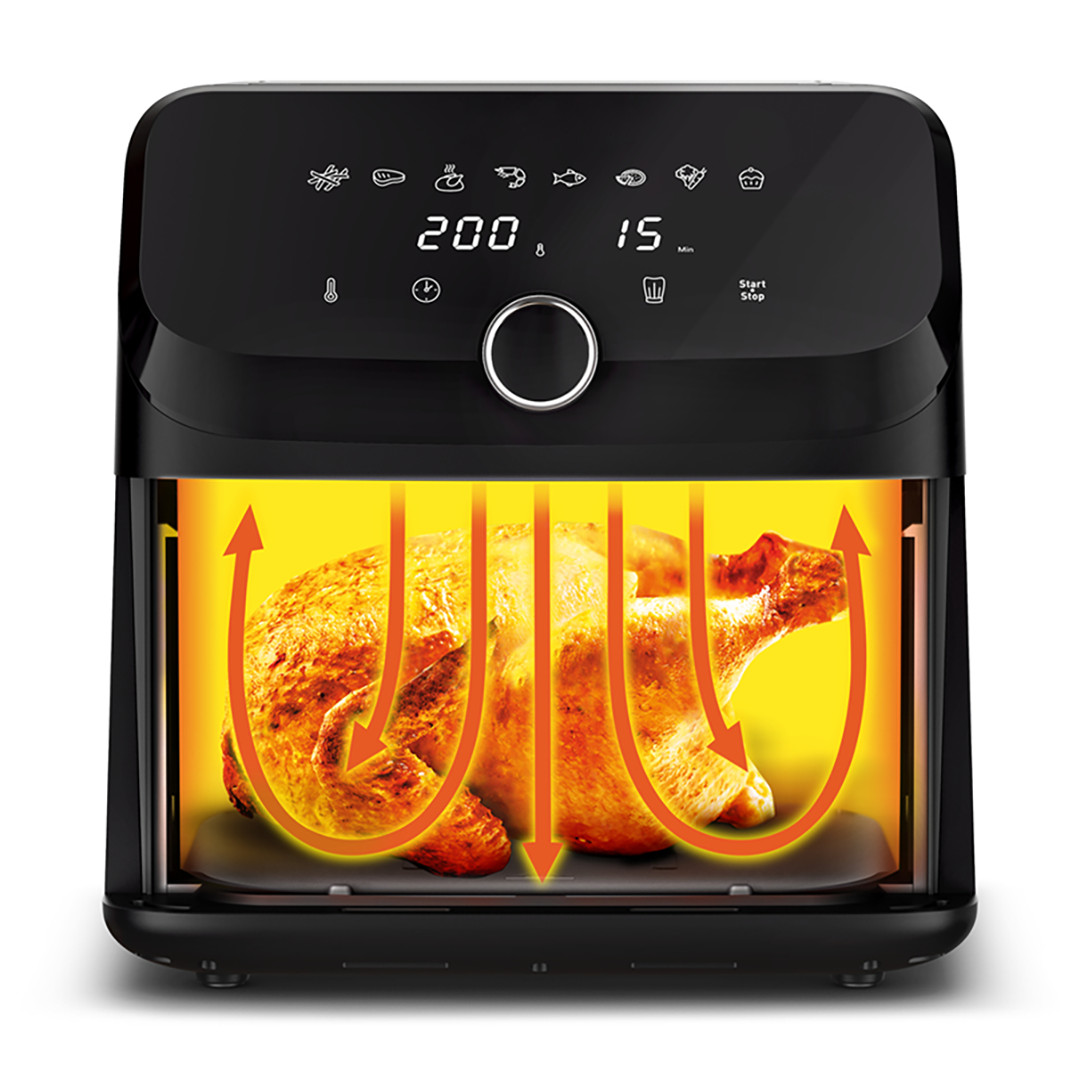Tefal Easy Fry Mega, 7.5 L, 2020 W, melna - Karstā gaisa friteris