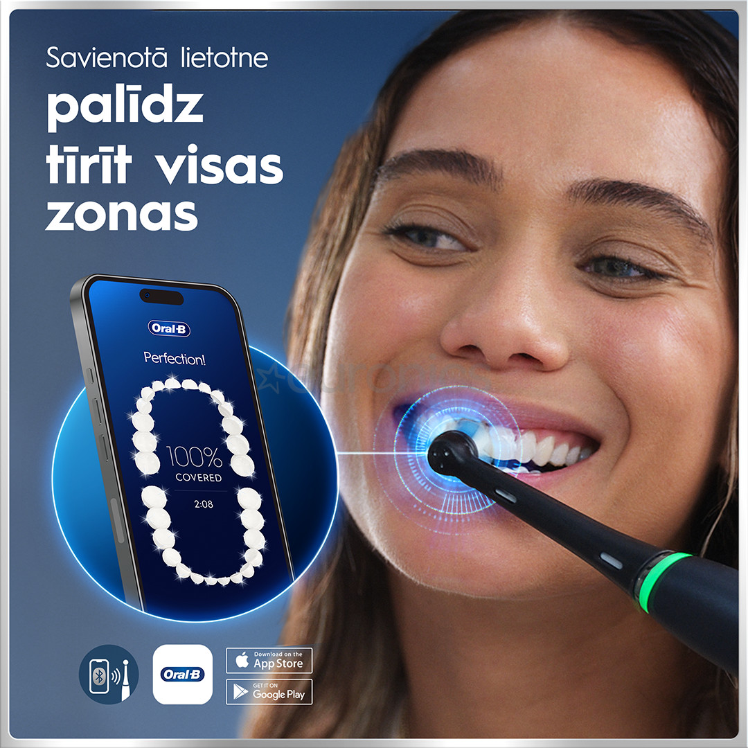 Braun Oral-B iO6 Duo Pack, melna/rozā - Elektrisko zobu birstu komplekts