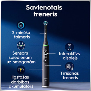 Braun Oral-B iO6 Duo Pack, melna/rozā - Elektrisko zobu birstu komplekts