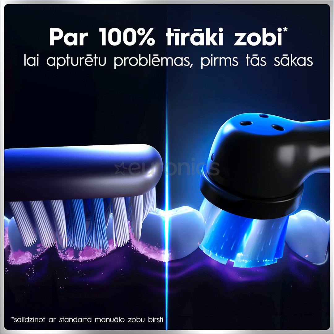 Braun Oral-B iO6 Duo Pack, melna/rozā - Elektrisko zobu birstu komplekts