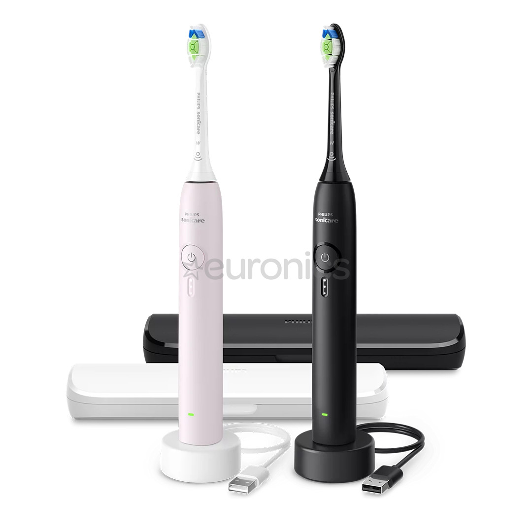 Philips Sonicare 3100 Series, rozā/melna - Elektrisko zobu birstu komplekts