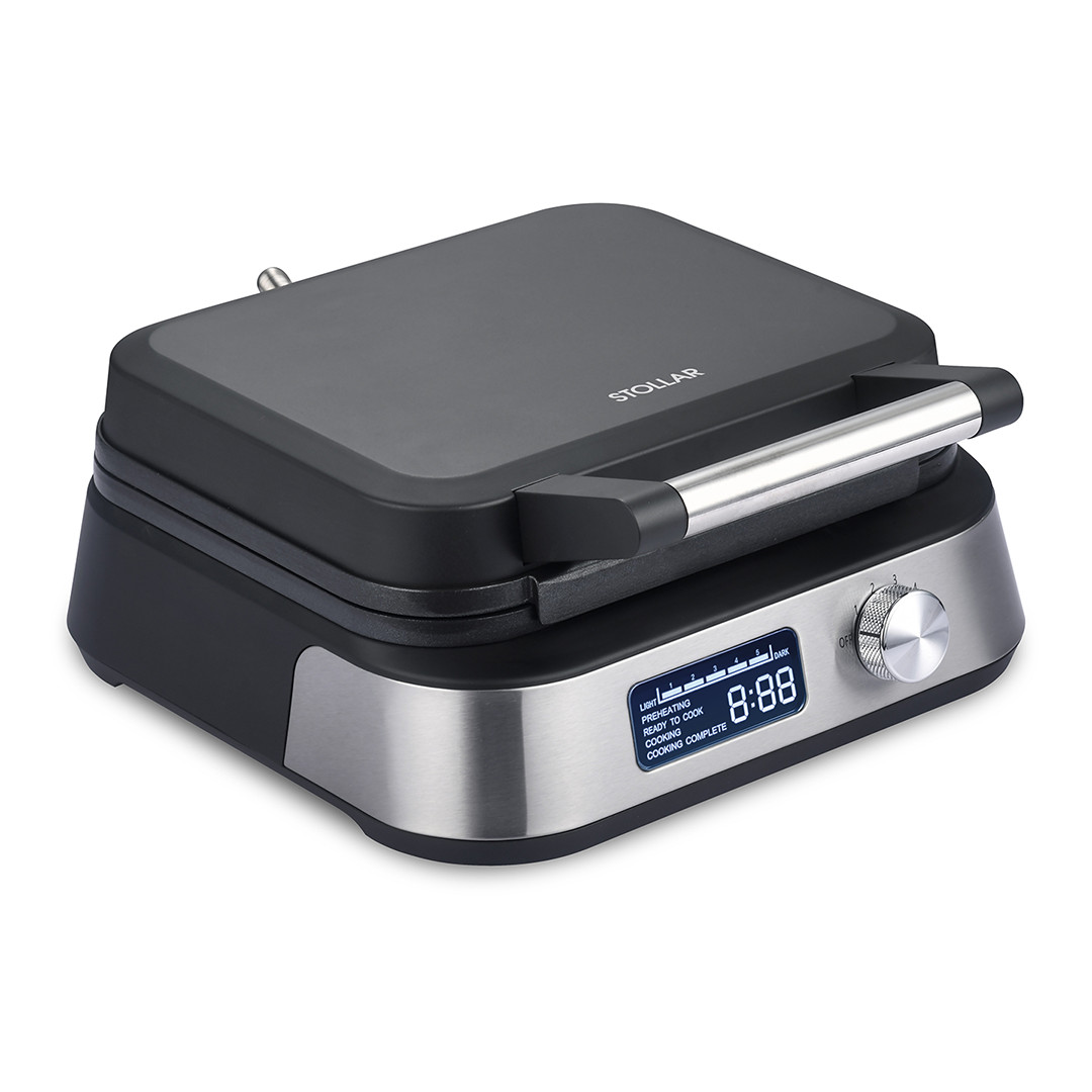 Stollar the Waffle Maker, 1500 W, melna/nerūsējošā tērauda - Vafeļu panna