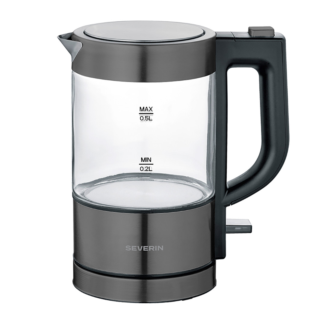 Severin, 1000 W, glass/dark stainless steel - Kettle