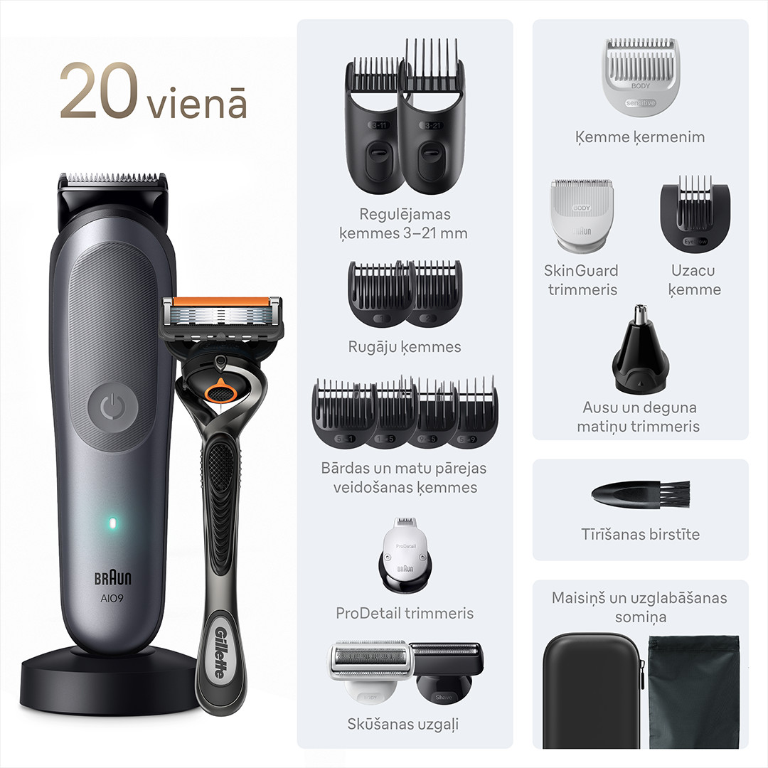 Braun All-in-1 Series 9, 20-in-1, grey - Trimmer set