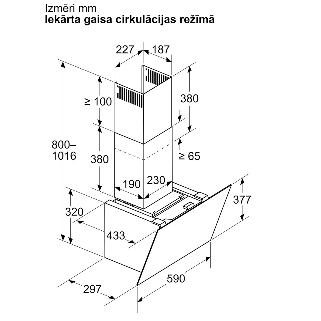 Bosch Series 6, 768 m³/h, platums 60 cm, melna - Tvaika nosūcējs