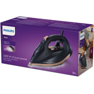 Philips Azur 7500 Series, 3200 Вт, синий/золотистый - Паровой утюг