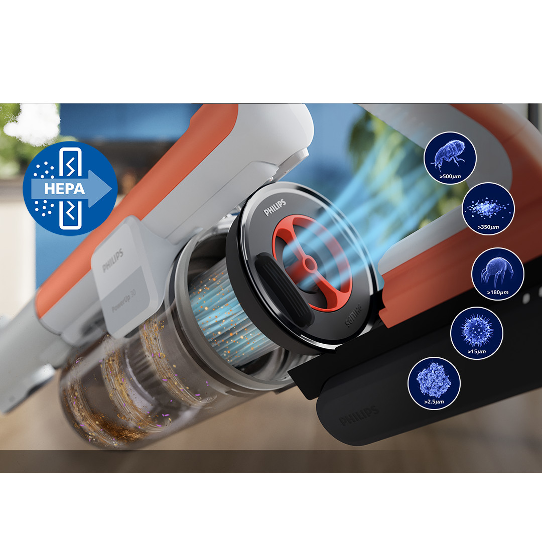 Philips PowerUp 30, orange/silver - Cordless vacuum cleaner