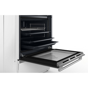 Bosch, Series 6, 63 L, pirolītiskā tīrīšana, platums 60 cm, balta - Elektriskā plīts ar indukcijas virsmu