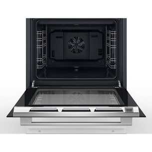 Bosch, Series 6, 63 L, pirolītiskā tīrīšana, platums 60 cm, balta - Elektriskā plīts ar indukcijas virsmu