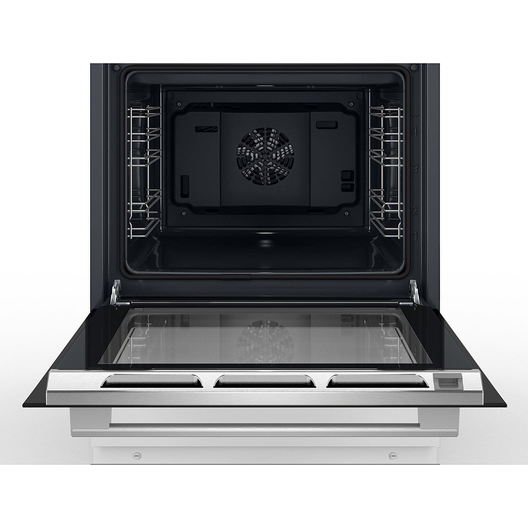 Bosch, Series 6, 63 L, pirolītiskā tīrīšana, platums 60 cm, balta - Elektriskā plīts ar indukcijas virsmu
