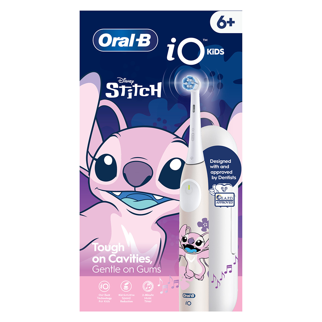Braun Oral-B iO Kids Disney Stitch Angel, rozā - Elektriskā zobu birste