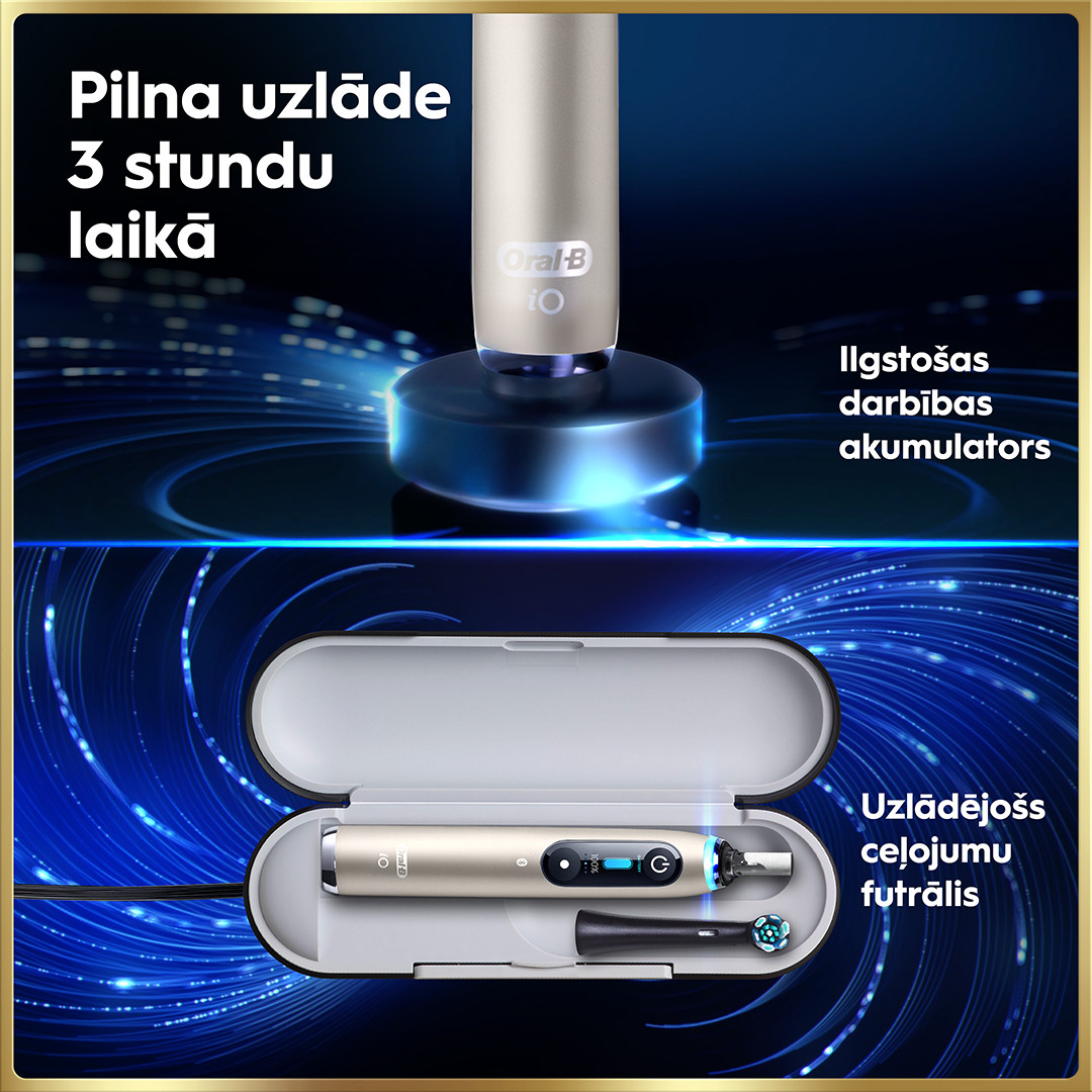 Braun Oral-B iO 9, Lunar Gold, zelta - Elektriskā zobu birste
