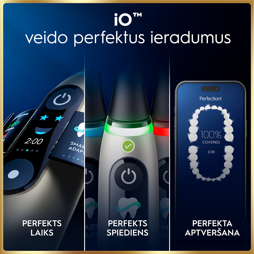 Braun Oral-B iO 9, Lunar Gold, zelta - Elektriskā zobu birste